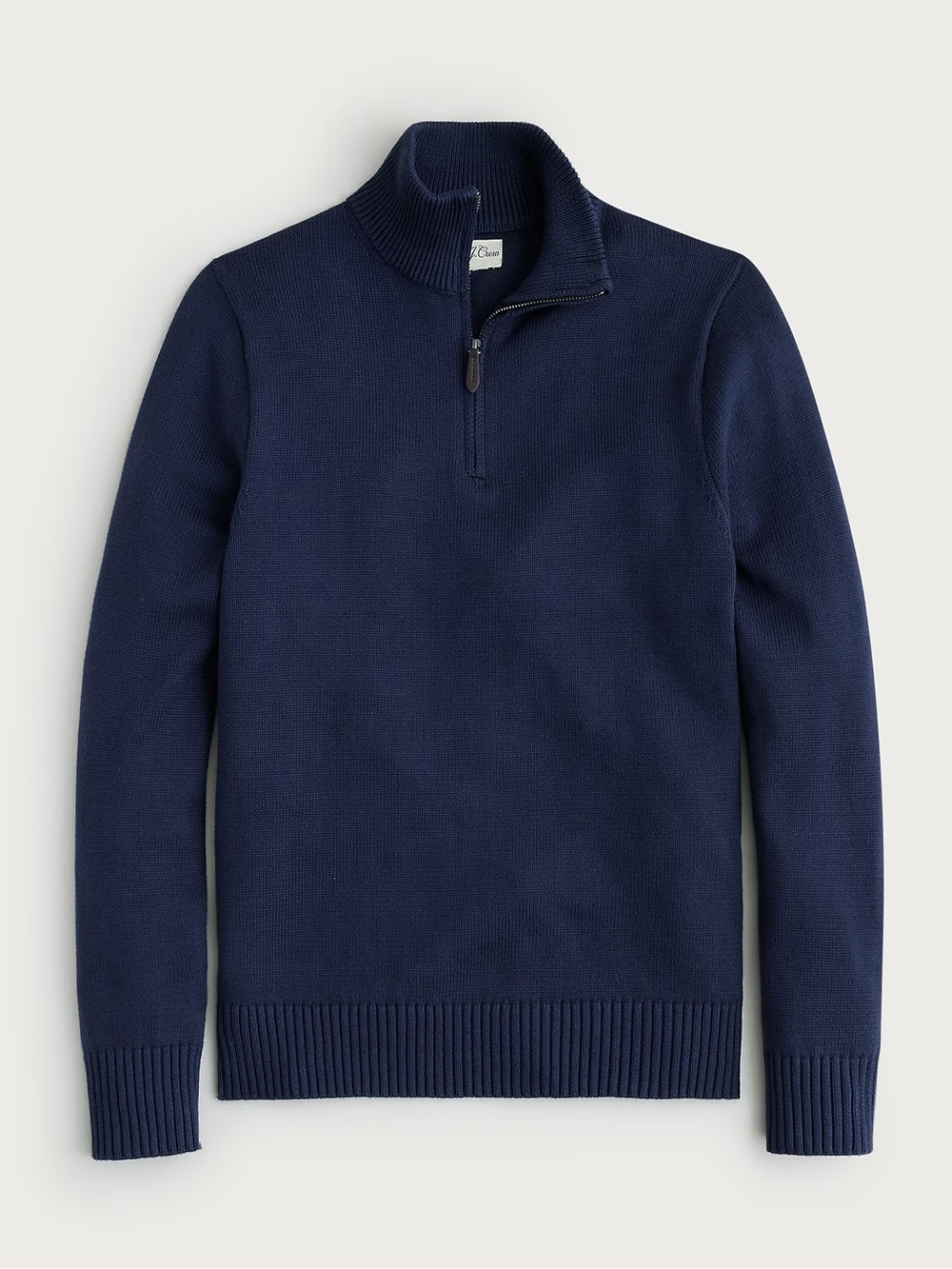 J. CREW Heritage cotton quarter-zip sweater in Navy Size L NWD $118 BT793